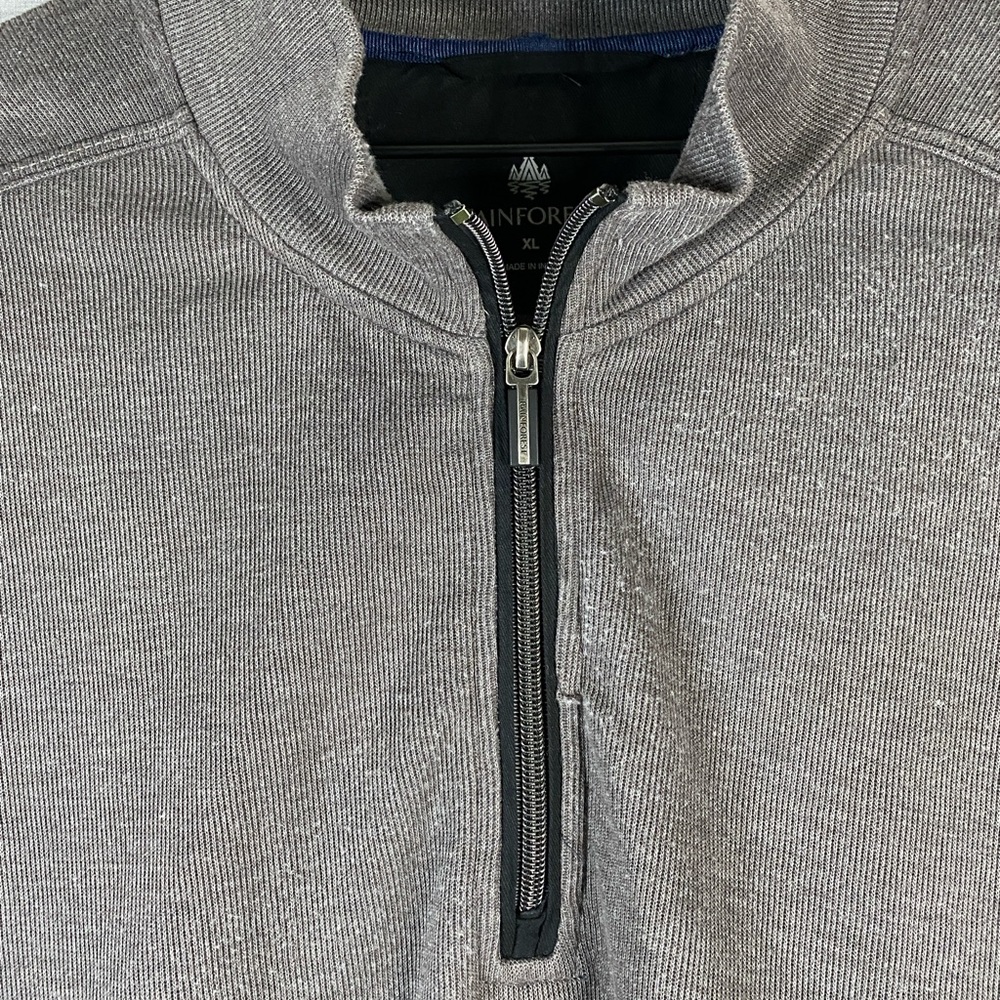 Rainforest Men’s Brushed Knit Gray Quarter Zip Pullover Size  XL - Picture 3 of 8